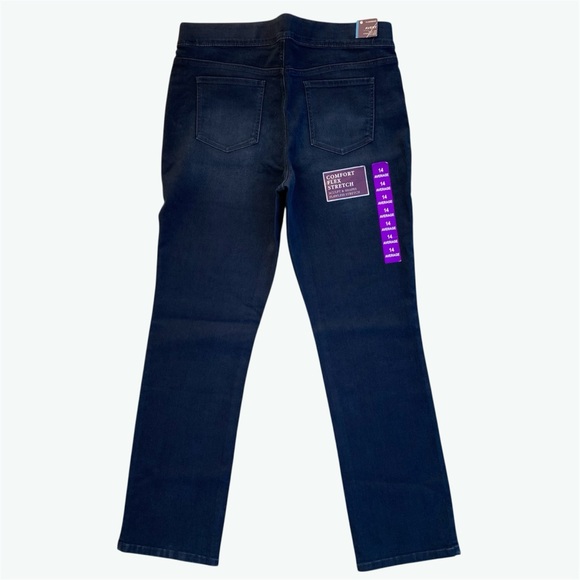 Gloria Vanderbilt Avery Indigo Blue Straight Leg 5-Pocket Jeans ~ Women’s 14 - Picture 2 of 10